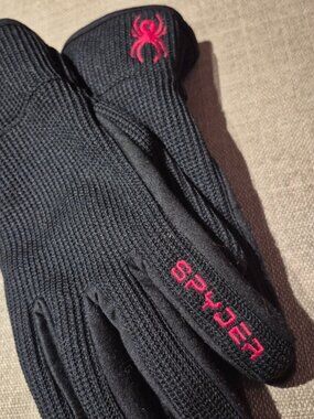 MENS/WOMEN SIZE M SPYDER BLACK WINTER GLOVES